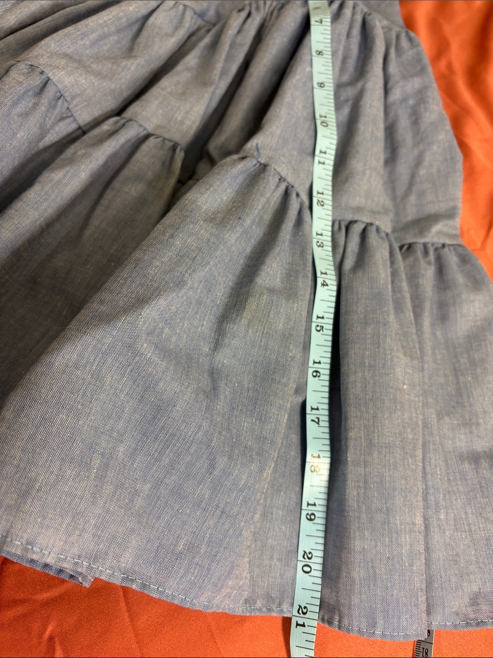 Vintage Midi Tiered Prairie Skirt - Flowy Ruffle Design Rodeo Squaredance Fun - Picture 8 of 9